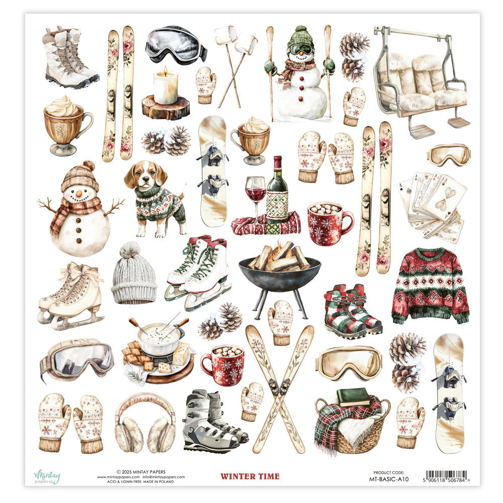 Mintay Paper, 12X12 Elements Paper, Winter Time