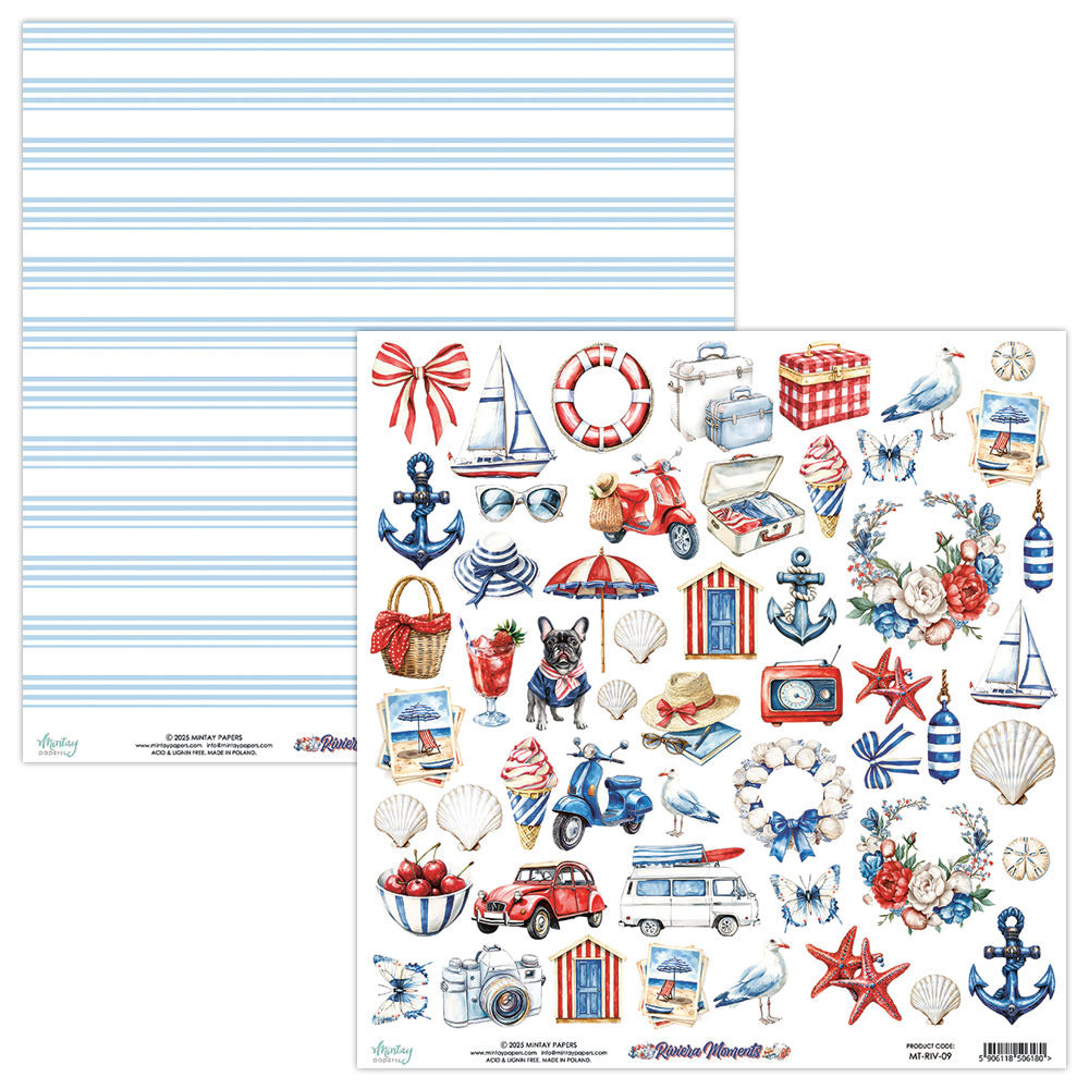 Mintay Paper, 12X12 Elements Paper, Riviera Moments