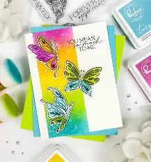 Pinkfresh Butterfly Bliss Stamp & Stencil Set