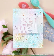 Waffle Flower, daisy Background Stencil Duo