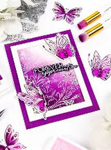 Pinkfresh Butterfly Bliss Stamp & Stencil Set