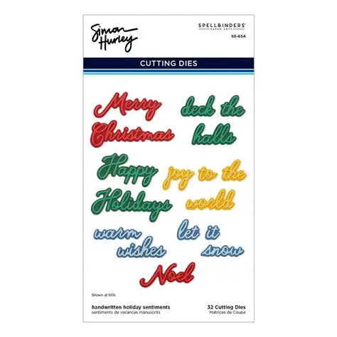 Spellbinders, Handwritten Holiday Sentiments Die Cut