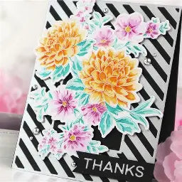 Pink Fresh , Dahlia Bunch Die Cut
