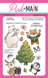 Pink & Main, Clear Stamp and Die, Merriest of Wishes