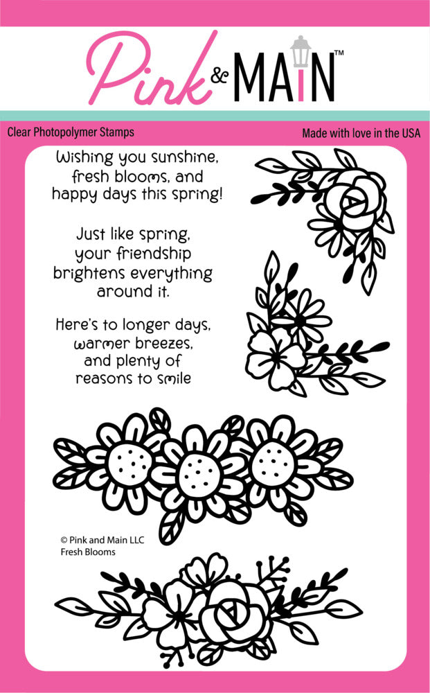 Pink & Main, Clear Stamp & Dies, Fresh Blooms