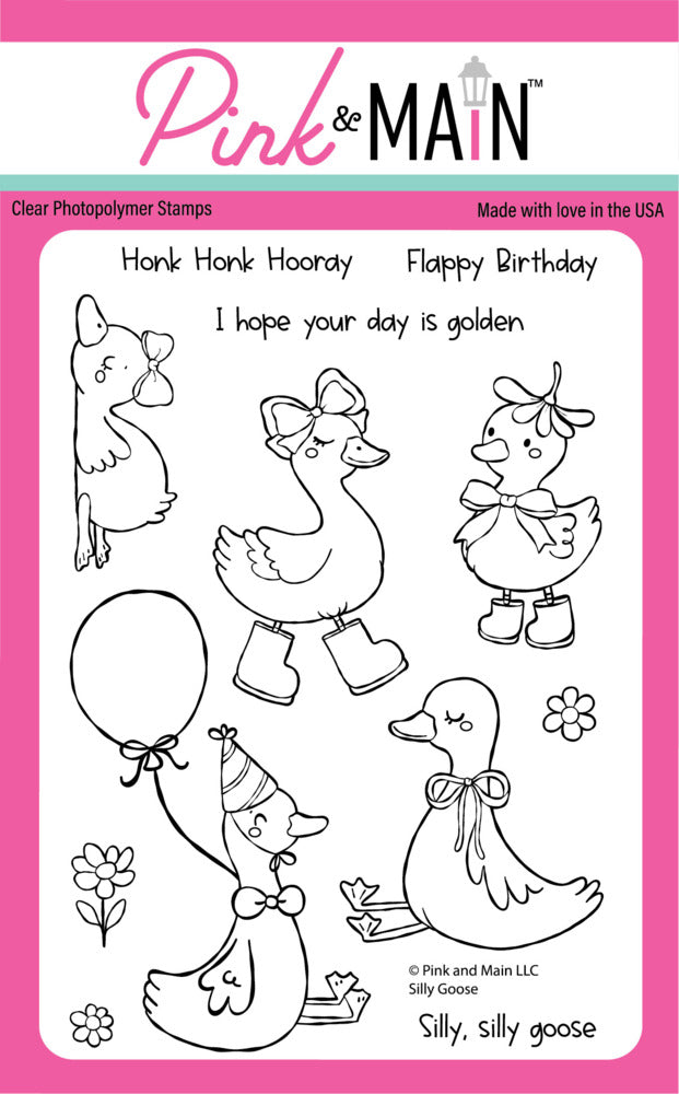 Pink & Main, Clear Stamp, Silly Goose