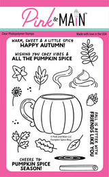 Pink & Main, Clear Stamp, Pumpkins Spice Mug & Die Set