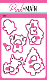 Pink & Main, Clear Stamp and Die, Merriest of Wishes