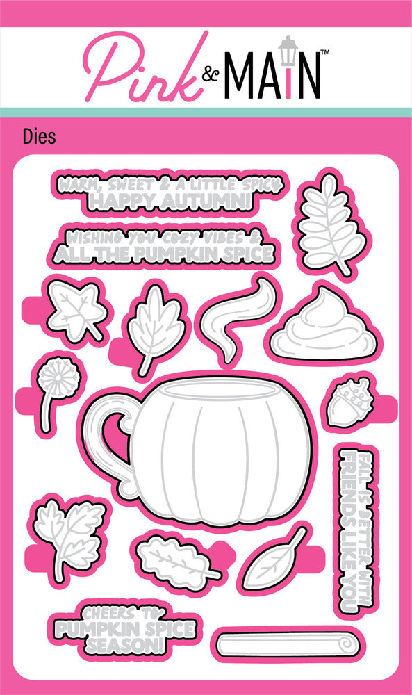 Pink & Main, Clear Stamp, Pumpkins Spice Mug & Die Set