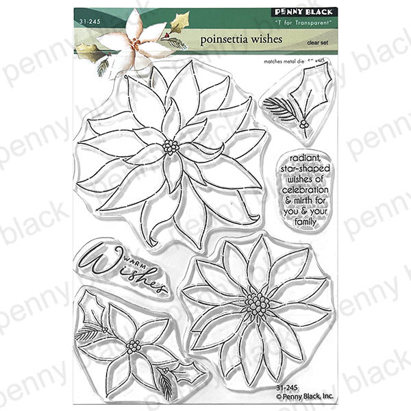 Penny Black, Clear Stamp, Poinsettia Wishes Pre-order