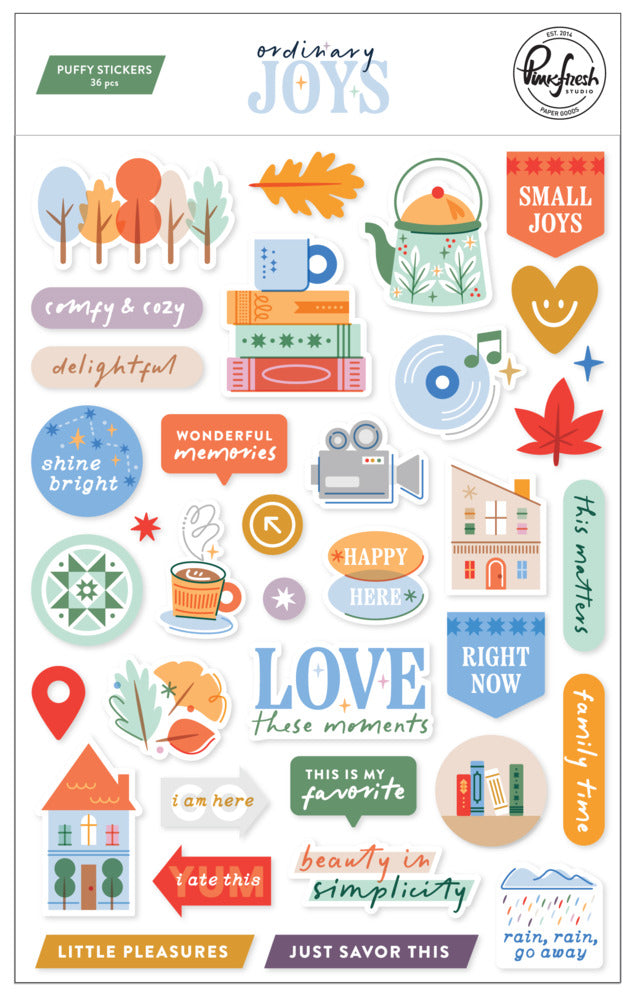 Pinkfresh Studio, Puffy Stickers, Ordinary Joys