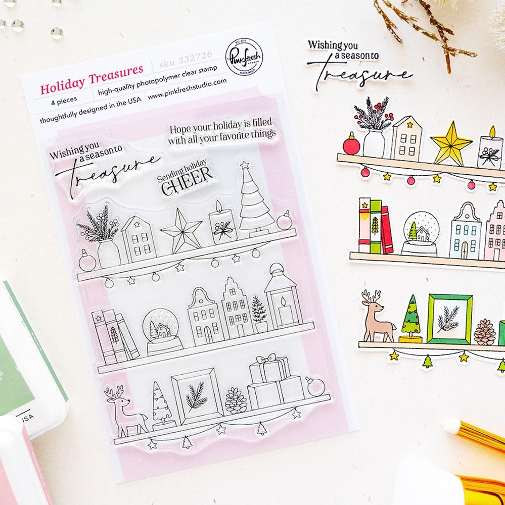Pinkfresh Studio,  Holiday Treasures Stamp & Die Set