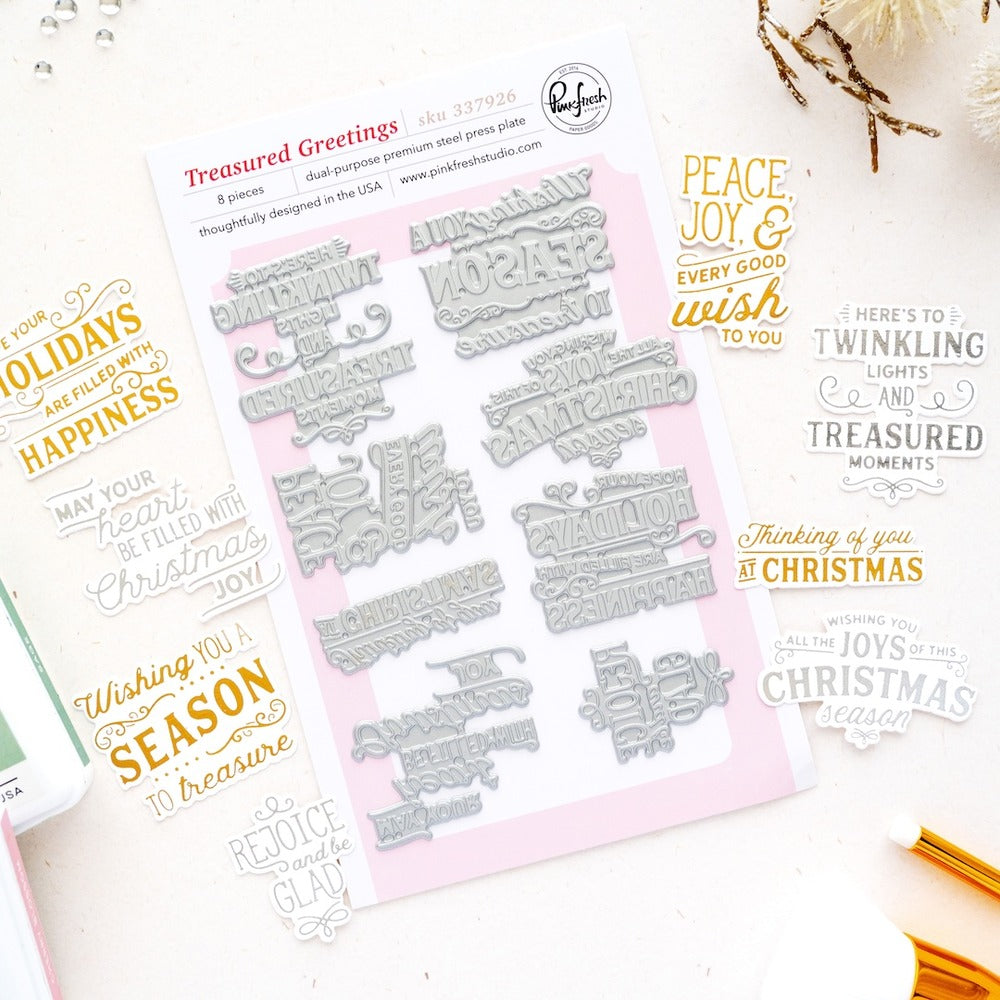 PinkFresh Studio, Press Plate , Treasured Greetings
