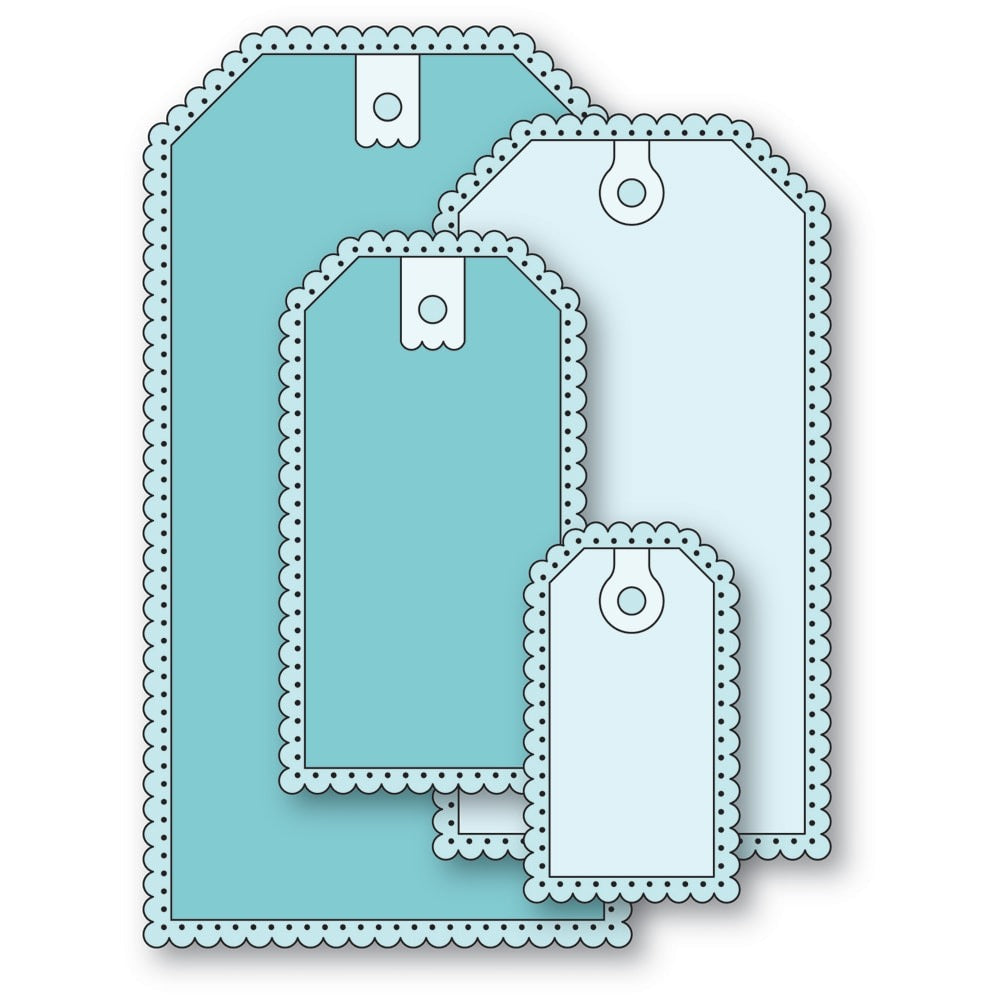 Poppy Stamps, Die, Scalloped Pinpoint Tags