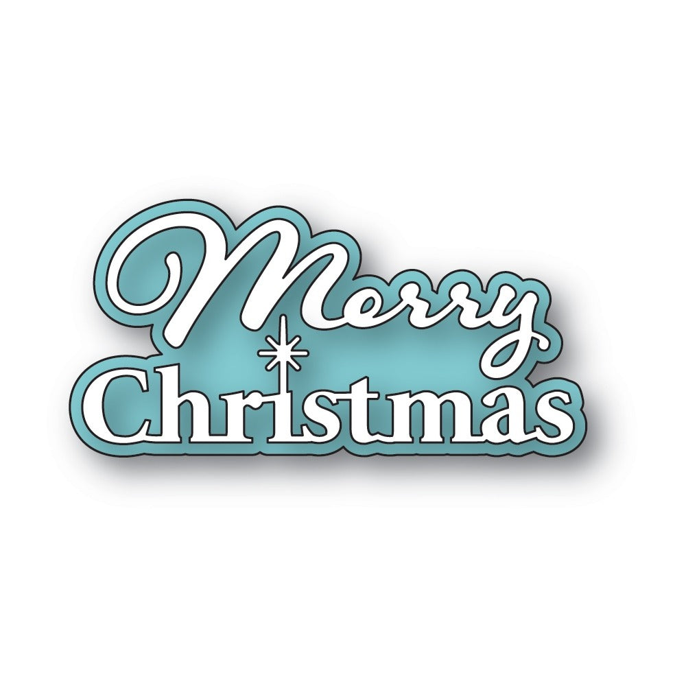 Poppystamps, Dies, Merry Christmas Fluffy Script