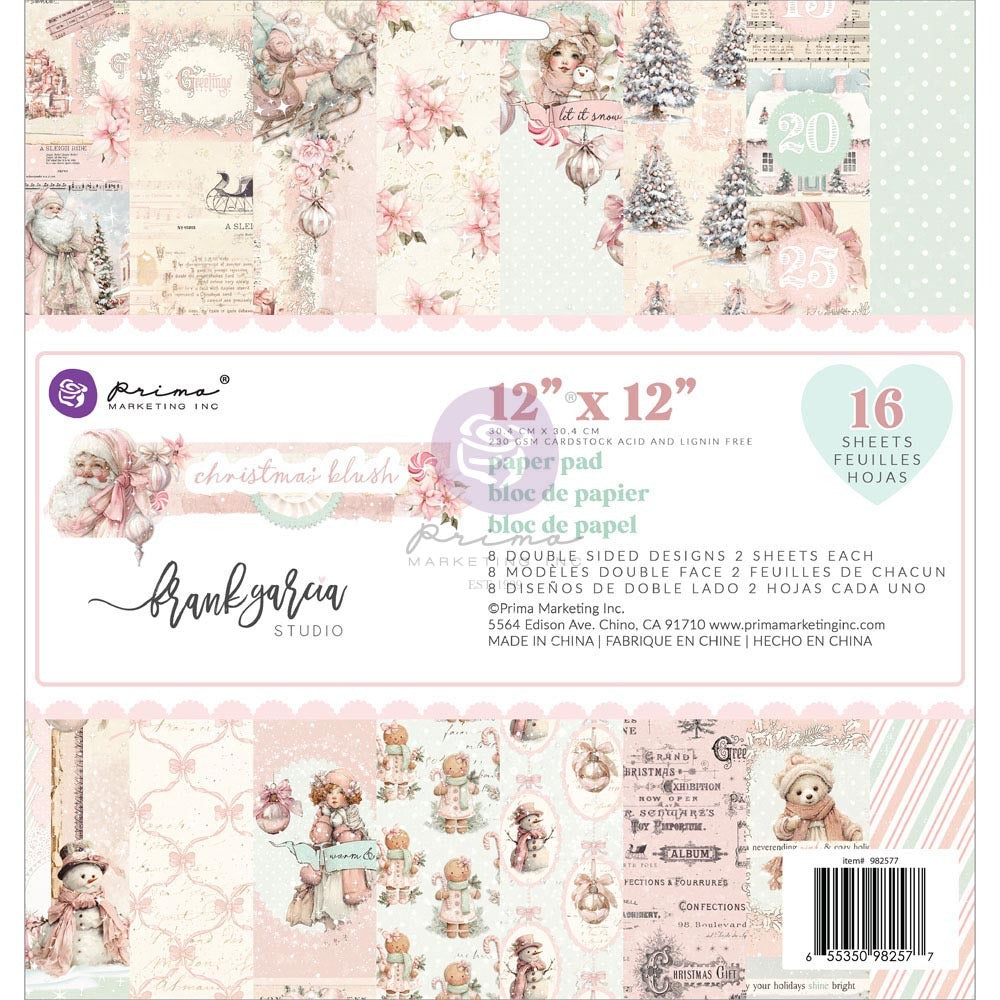 Prima Marketing, 12x12 Paper Pad, Christmas Blush