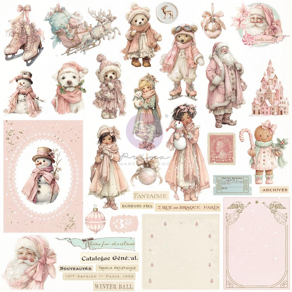 Prima Marketing, Ephemera, Christmas Blush - Cozy Christmas
