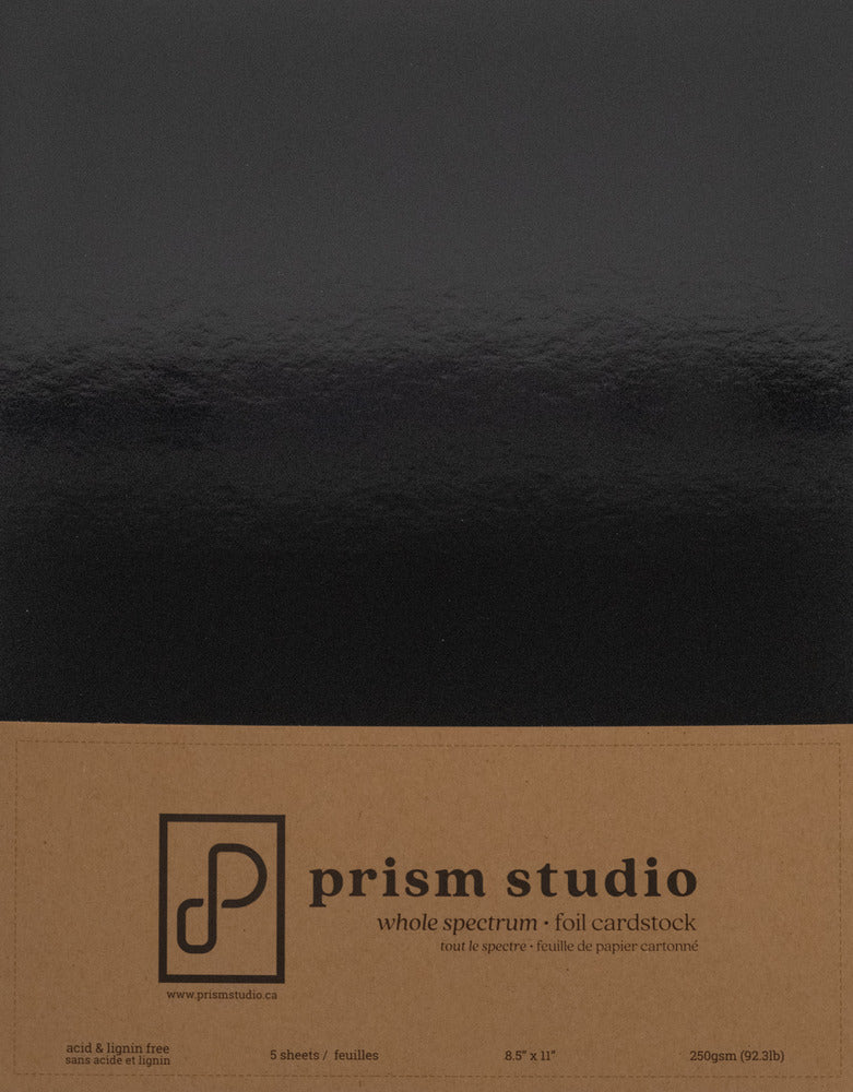Prism Studio, Whole Spectrum Foil Cardstock, Pack 8.5x11 - Obsidian