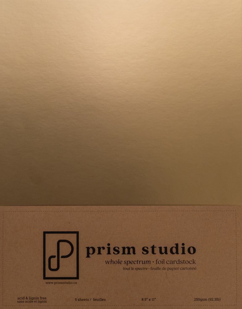 Prism Studio, Whole Spectrum Foil Cardstock, Pack 8.5x11 - Brushed Gold