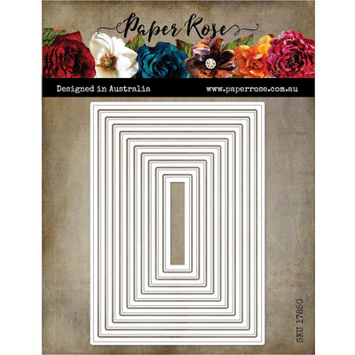 Paper Rose, Nesting Rectangles,  Metal Die Set