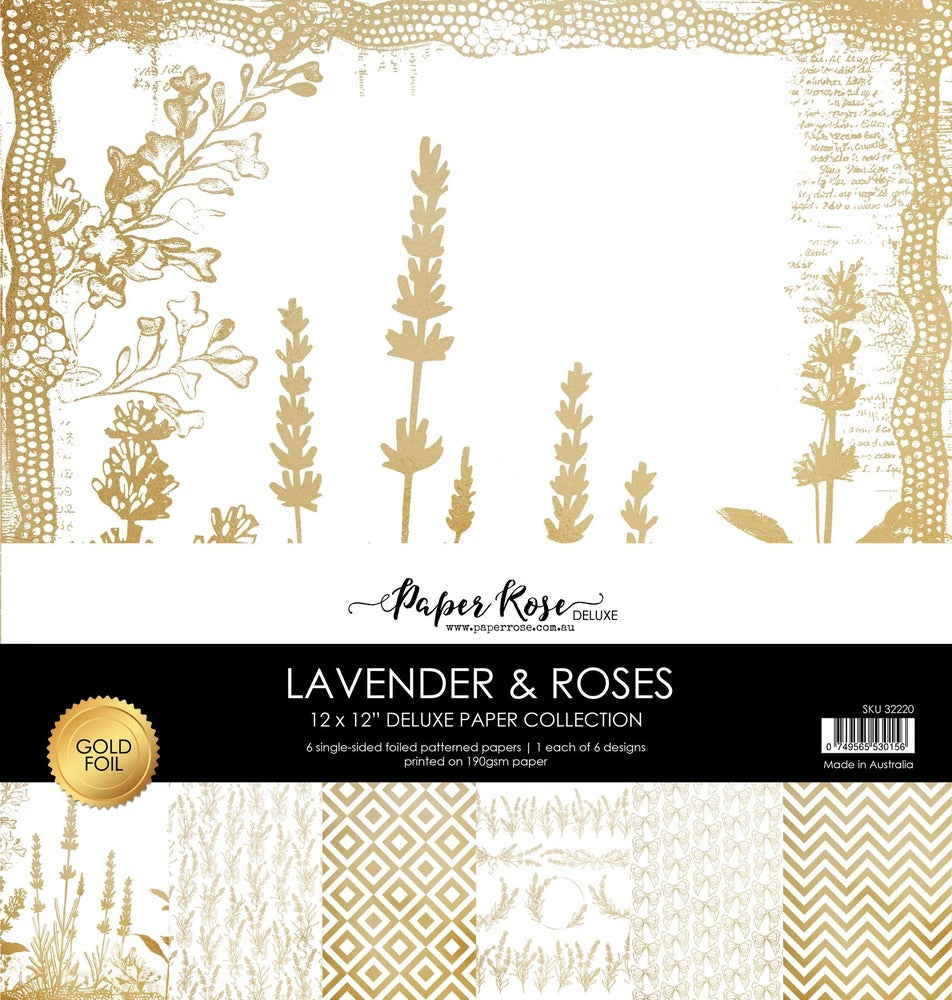 Paper Rose Lavender & Roses; 6 x 6 pad, Rose Gold Foil