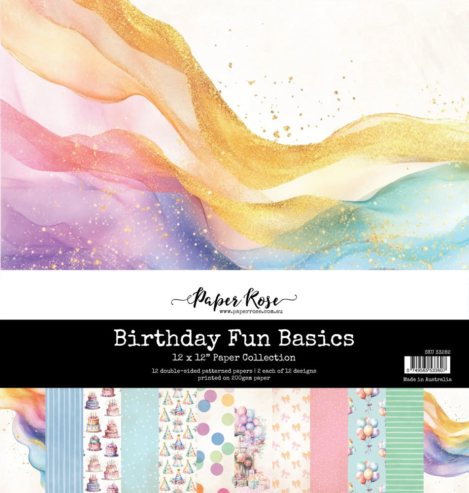 Paper Rose, 12X12 Paper Collection, Birthday Fun Basics