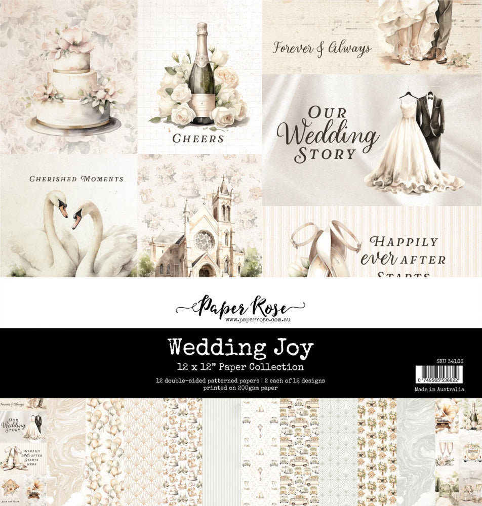 Paper Rose, 12X12 Paper Collection, Wedding Joy
