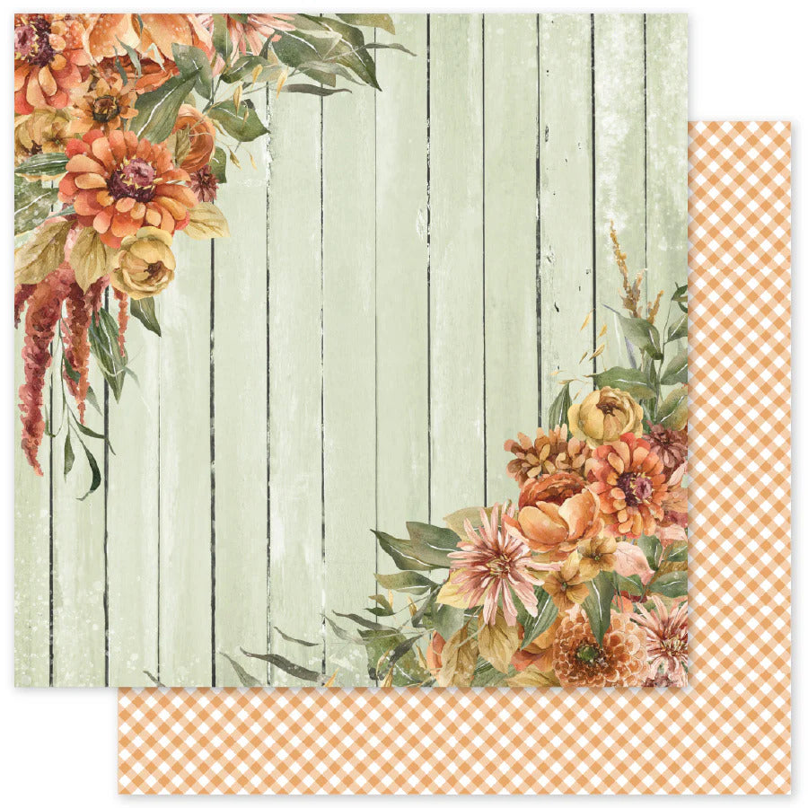 Paper Rose, 12X12 Patterned Paper, Autumn Florals Basics F