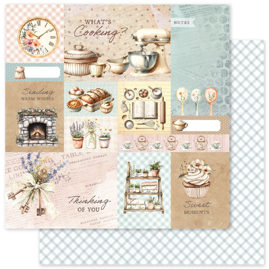 Paper Rose, 12X12 Patterned Paper, Heart & Home Memories A