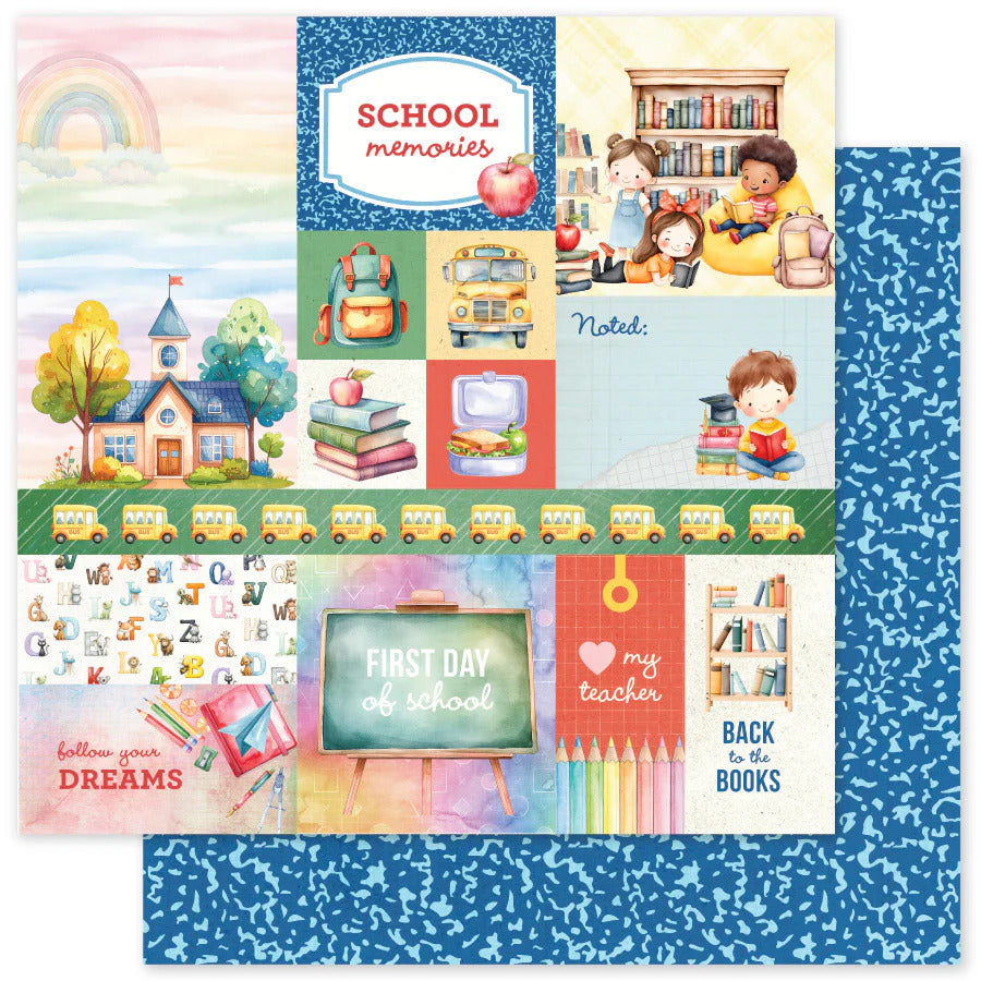 Paper Rose, 12X12 Patterned Paper, School Days A
