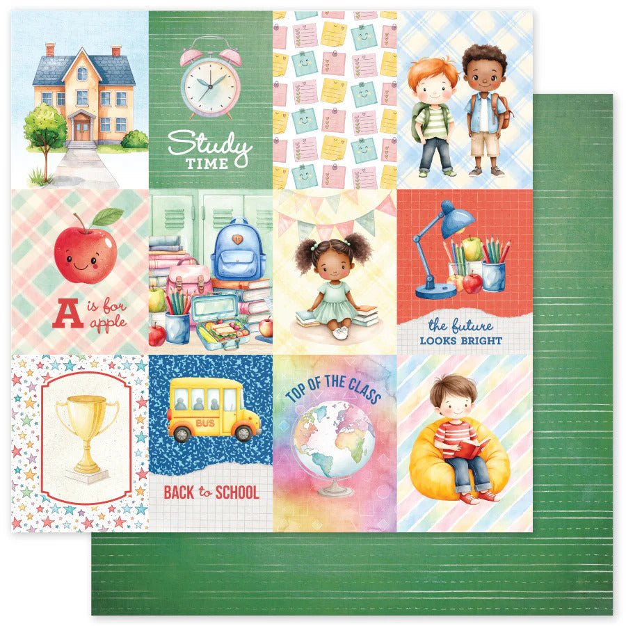 Paper Rose, 12X12 Patterned Paper, School Days C