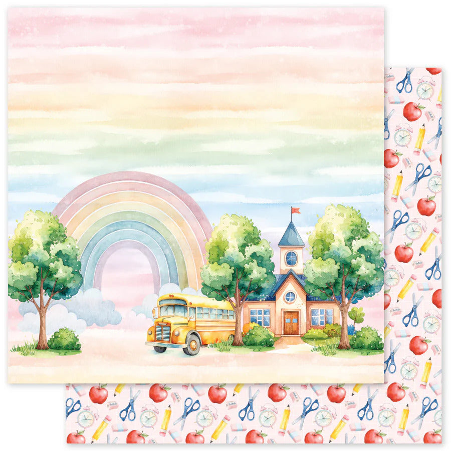 Paper Rose, 12X12 Patterned Paper, School Days D