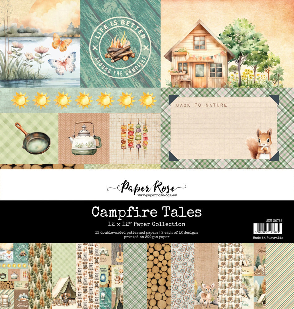 Paper Rose, 12X12 Paper Collection, Campfire Tales
