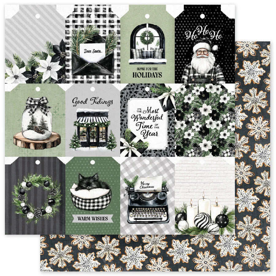 Paper Rose, 12X12 Patterned Paper, Mistletoe Market E