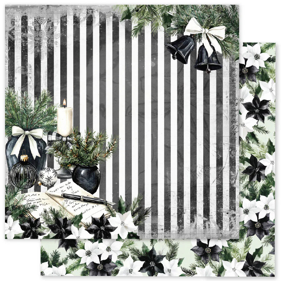 Paper Rose, 12X12 Patterned Paper, Mistletoe Market F