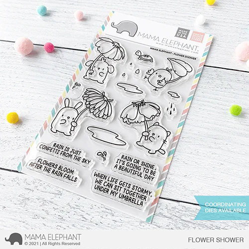 Mama Elephant, Flower Shower Stamp