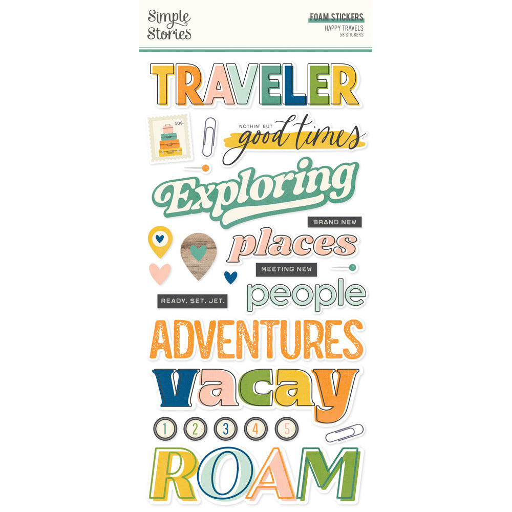 Simple Stories, Foam Stickers, Happy Travels Pre-order