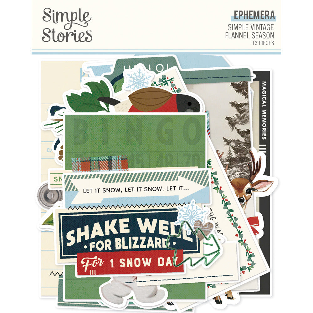 Simple Stories, Ephemera Bits & Pieces, Simple Vintage Flannel Season