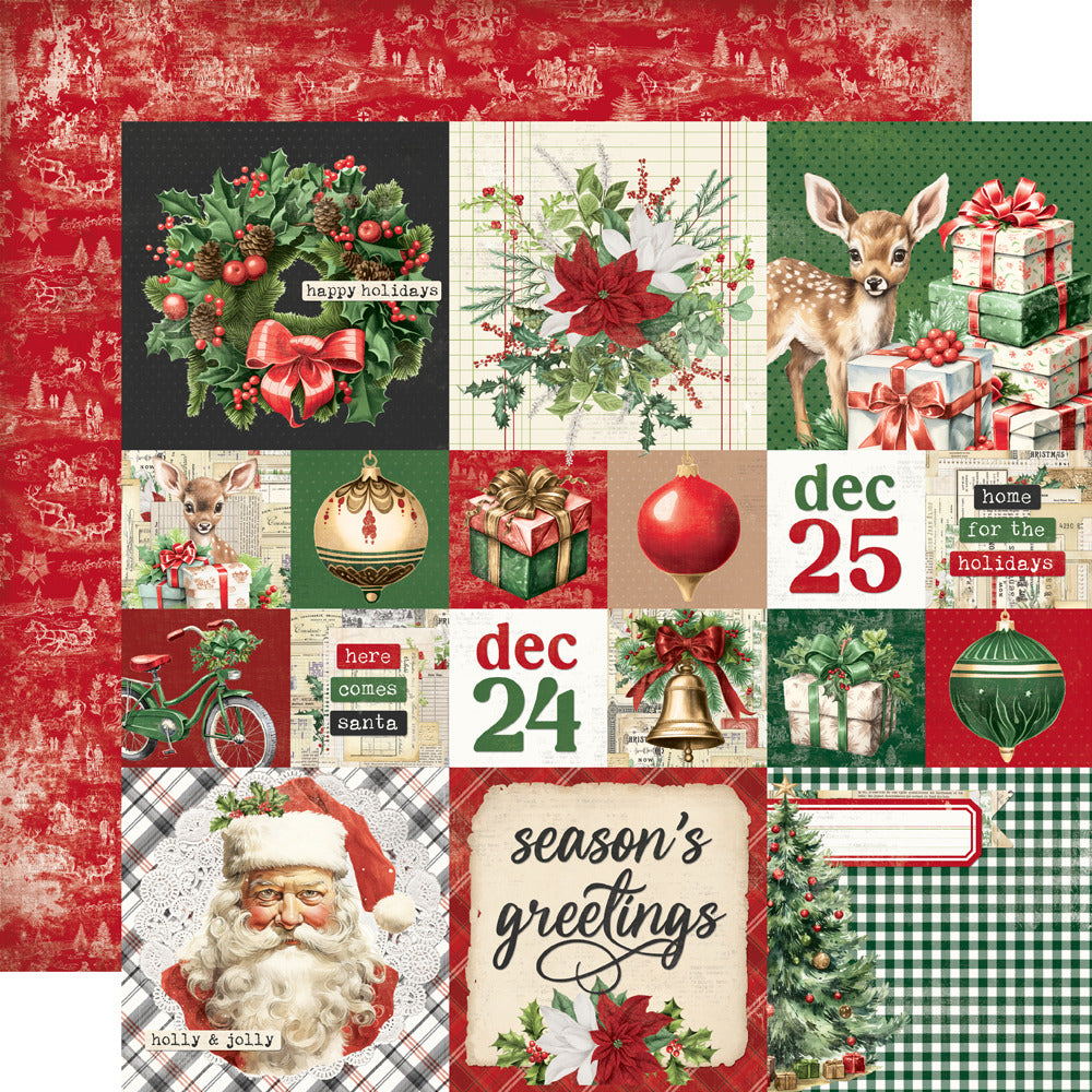 Simple Stories, 12X12 Patterned Paper, Simple Vintage Believe - 2x2/4x4 Elements