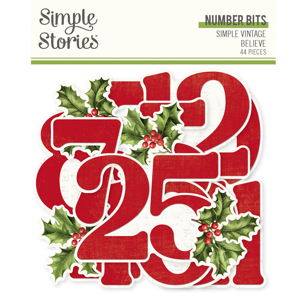 Simple Stories, Number Bits & Pieces, Simple Vintage Believe