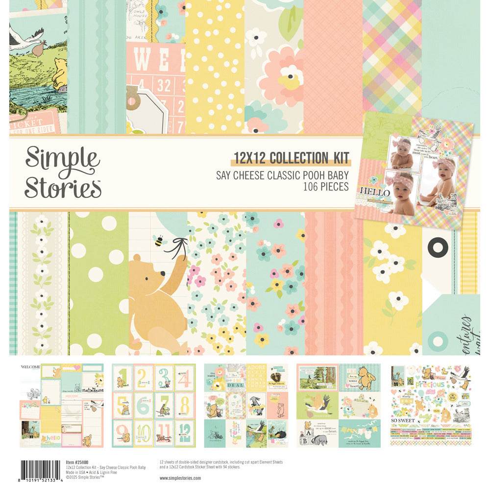 Simple Stories, 12X12 Collection Kit, Say Cheese Classic Pooh Baby