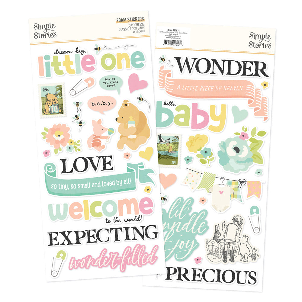 Simple Stories, Foam Stickers, Say Cheese Classic Pooh Baby Pre-order