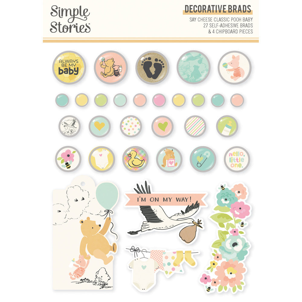 Simple Stories,Decorative Brads, Say Cheese Classic Pooh Baby Pre-order