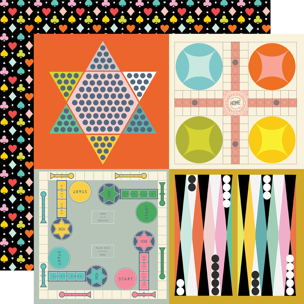 Simple Stories, 12X12 Patterned Paper, Game Night - Deal With It