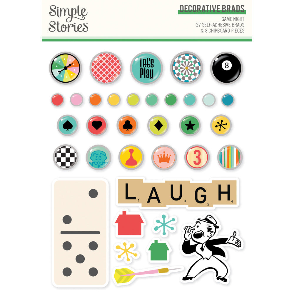 Simple Stories,Decorative Brads, Game Night Pre-order