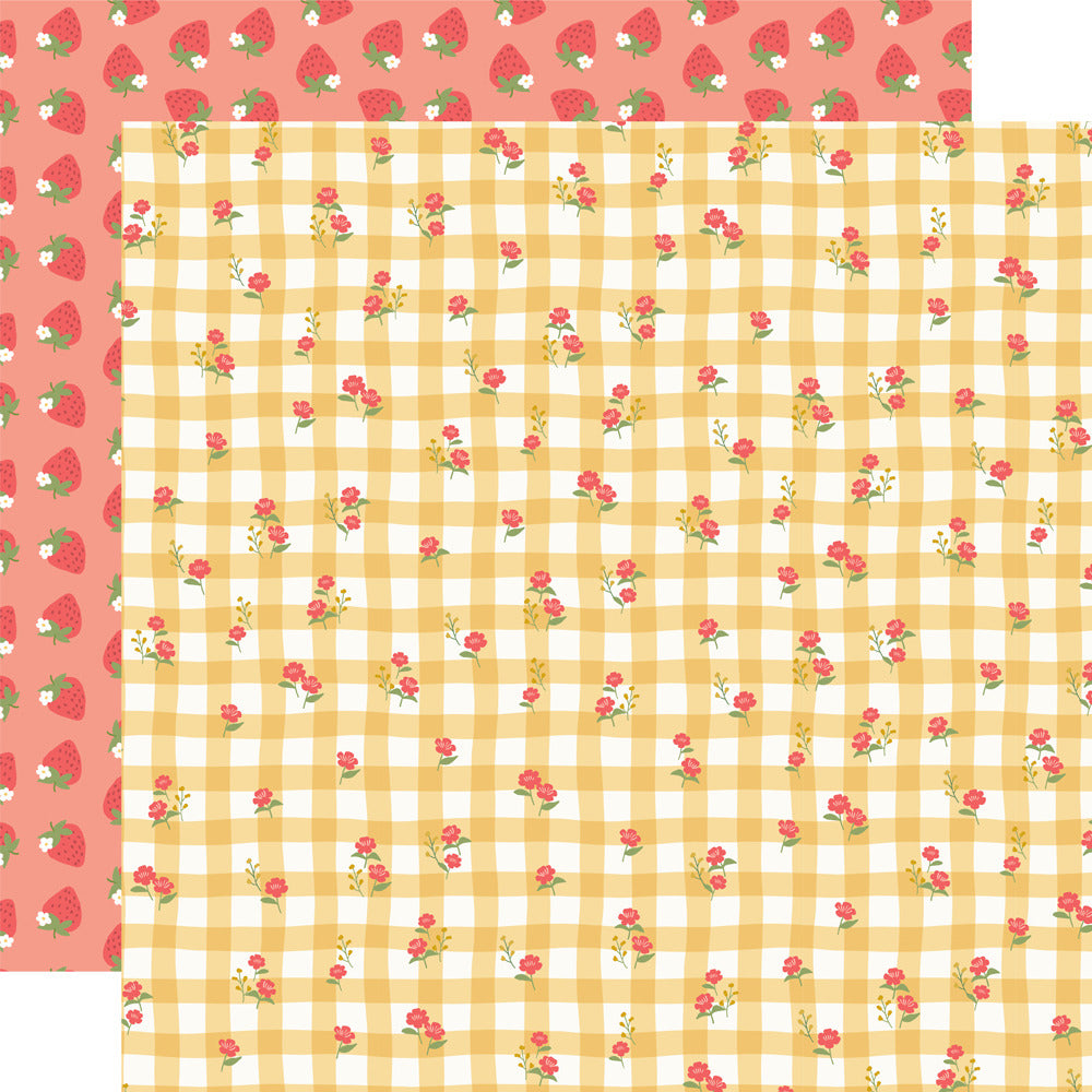 Simple Stories, 12X12 Patterned Paper, Pink Lemonade - Sunny Side Up