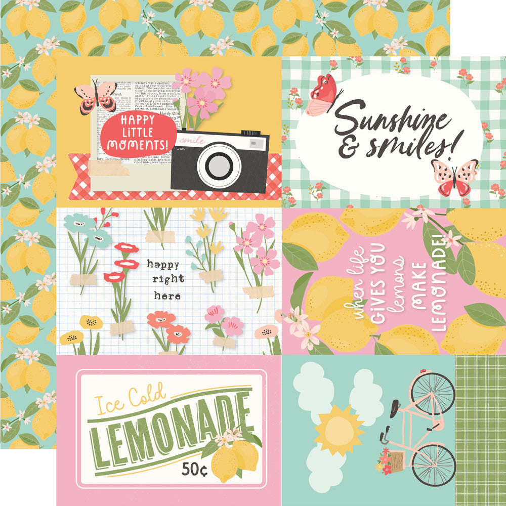 Simple Stories, 12X12 Patterned Paper, Pink Lemonade - 4x6 Elements