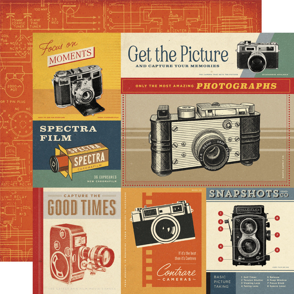 Simple Stories, 12x12 Patterned Paper, Rustic Legend - Shoot Your Shot