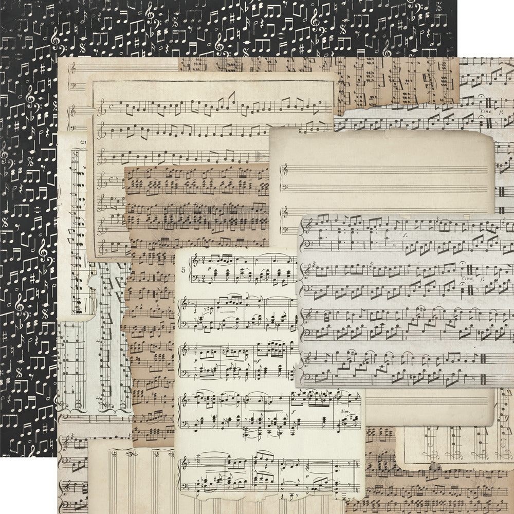 Simple Stories, 12X12 Patterned Paper, Simple Vintage Timeless Harmony - Noteworthy
