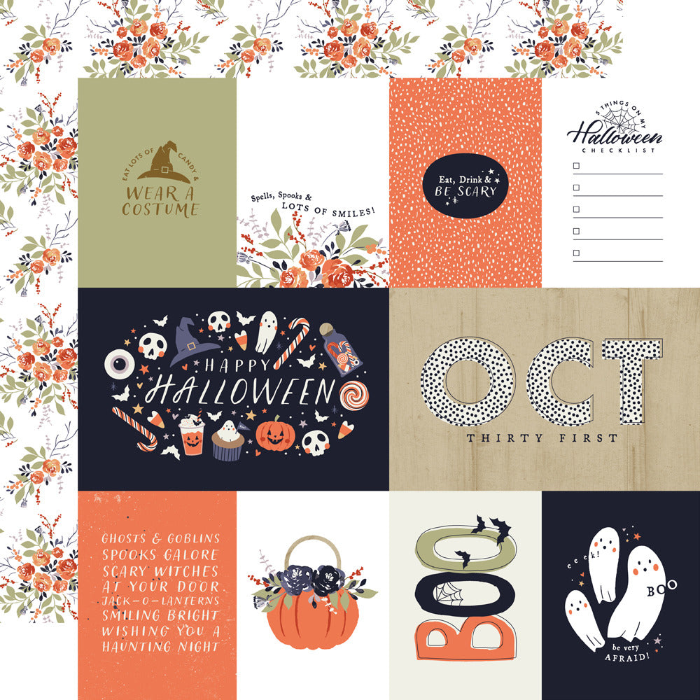 Simple Stories, 12x12 Patterned Paper, Frightful Fun, Elements 2